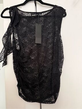 NWT Lioness Lace Sleeveless Tie-Shoulder Top